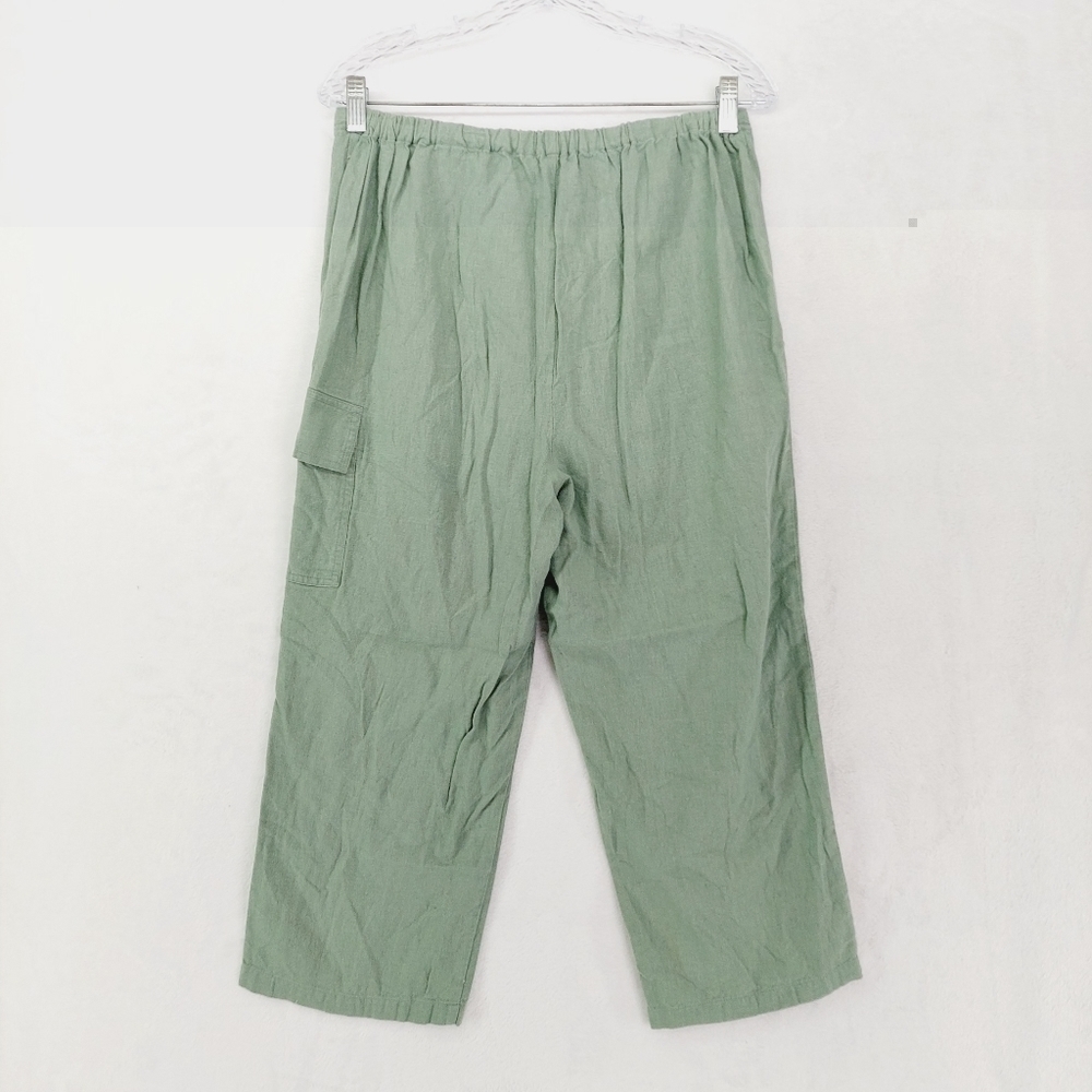 Vintage Studio Green Mid Rise Cargo Pocket Wide Leg Trousers 1435 - Picture 4 of 7